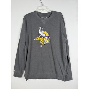 Women's Minnesota Vikings Antigua Heathered Gray Pullover Sweatshirt Size XL
